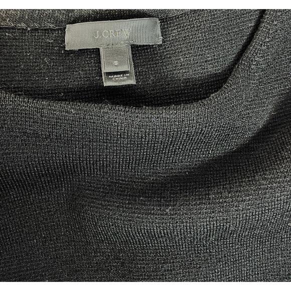 J. Crew Sweater Tunic Merino Wool Leather Pockets Black Pullover Women's Small - Picture 4 of 4